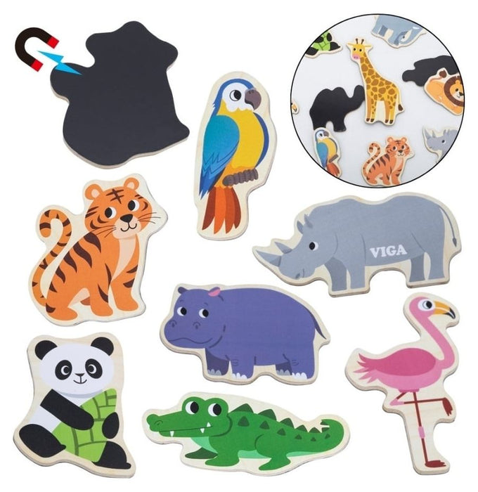 Комплект магнити Viga Toys - Диви животни, 20 части