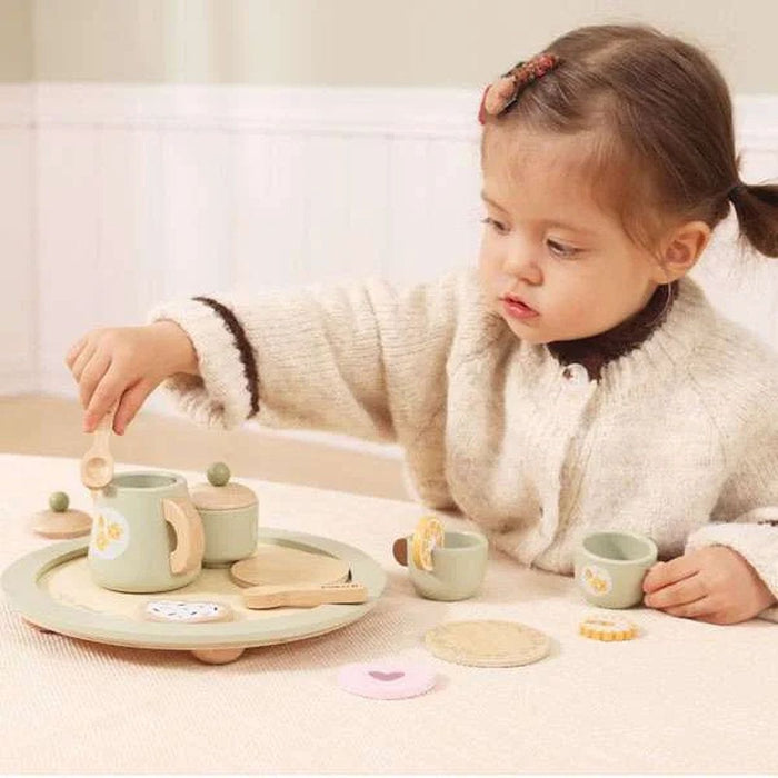 Дървен сервиз за чай Viga Toys PolarB - Зелен