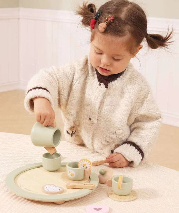 Дървен сервиз за чай Viga Toys PolarB - Зелен