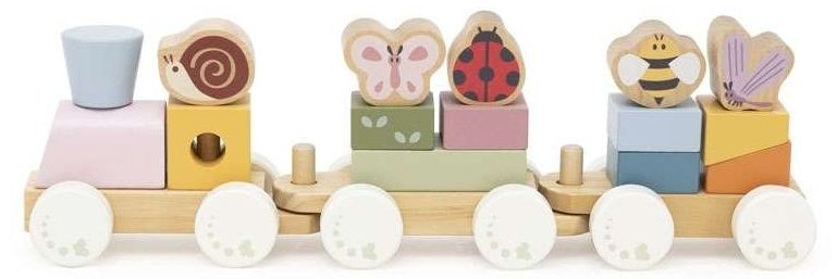 Дървено влакче Viga Toys PolarB - Цветна градина