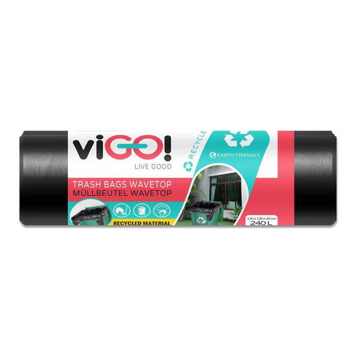 ТОРБИ ЗА СМЕТ LD ЧЕРНИ 240Л 10БР WAVETOP ЗАТВАРЯНЕ VIGO