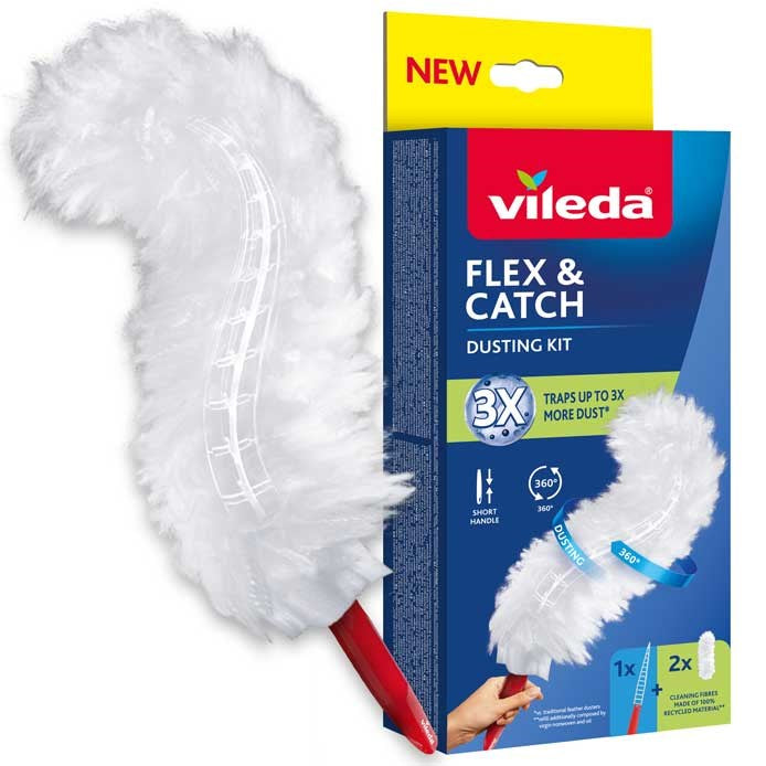 Лопатка Vileda с къса дръжка + 2 пълнителя Flex&Catch