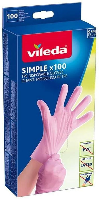 Vileda Multi Latex 100 Ръкавици за еднократна употреба, бежови, 100 броя