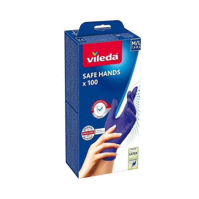 VILEDA Safe Hands – нитрилни ръкавици M/L 100 бр.
