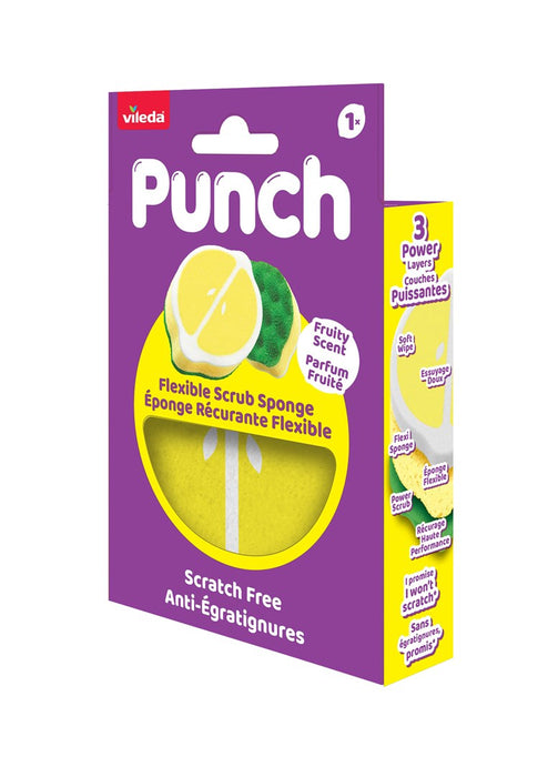 Гъвкава гъба Vileda Punch, лимон, 1 бр.