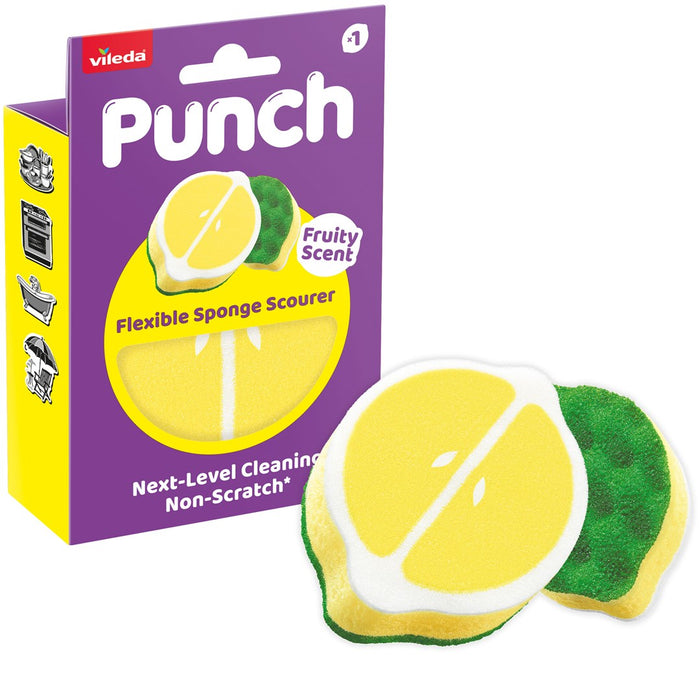 Гъвкава гъба Vileda Punch, лимон, 1 бр.