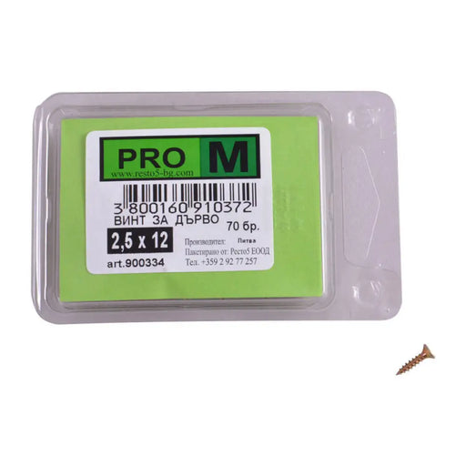 ВИНТ ЗА ДЪРВО 2.5X12 ММ PRO M 70 БРОЯ DIN7505