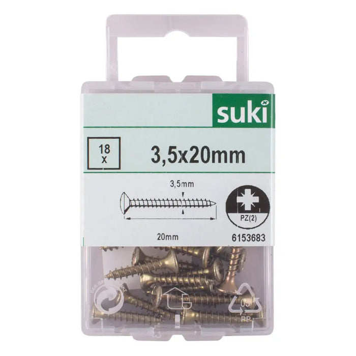 ВИНТ ЗА ДЪРВО 3.5X20 ММ SUKI 18 БРОЯ