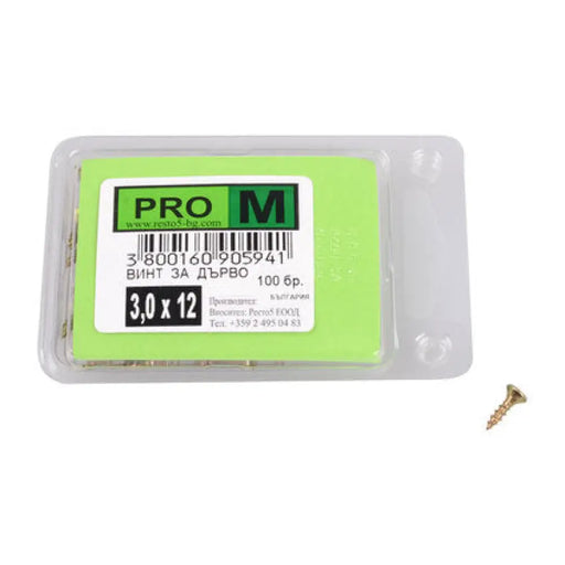 ВИНТ ЗА ДЪРВО 3X12 ММ PRO M 100 броя