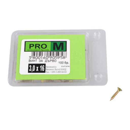 ВИНТ ЗА ДЪРВО 3X16 ММ PRO M 100 БРОЯ