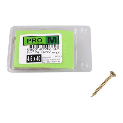 ВИНТ ЗА ДЪРВО 4.5X40 ММ PRO M 25 БРОЯ