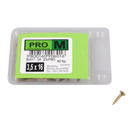 ВИНТ ЗА ДЪРВО 3.5X16 ММ PRO M 80 БРОЯ