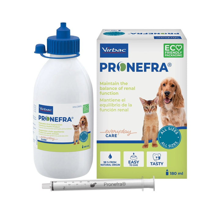 VIRBAC Pronefra Подкрепа за бъбреци - добавки за кучета и котки - 180 мл