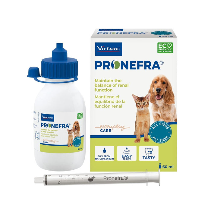VIRBAC Pronefra Подкрепа за бъбреци - добавки за кучета и котки - 60 мл