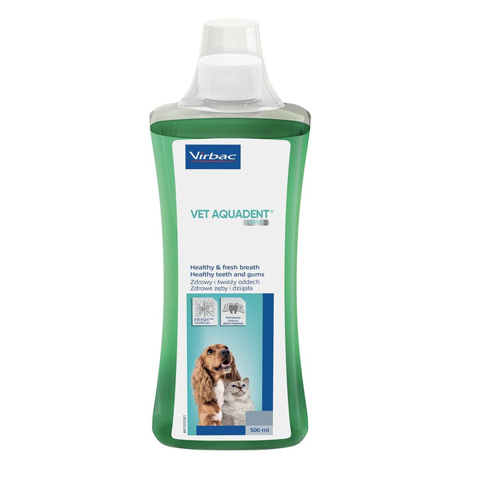 VIRBAC Vet Aquadent FR3SH - разтвор за дентална хигиена за кучета и котки – 500 мл