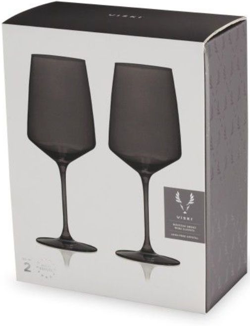 Комплект от 2 чаши за вино Viski - Nouveau, 650 ml, опушено сиво