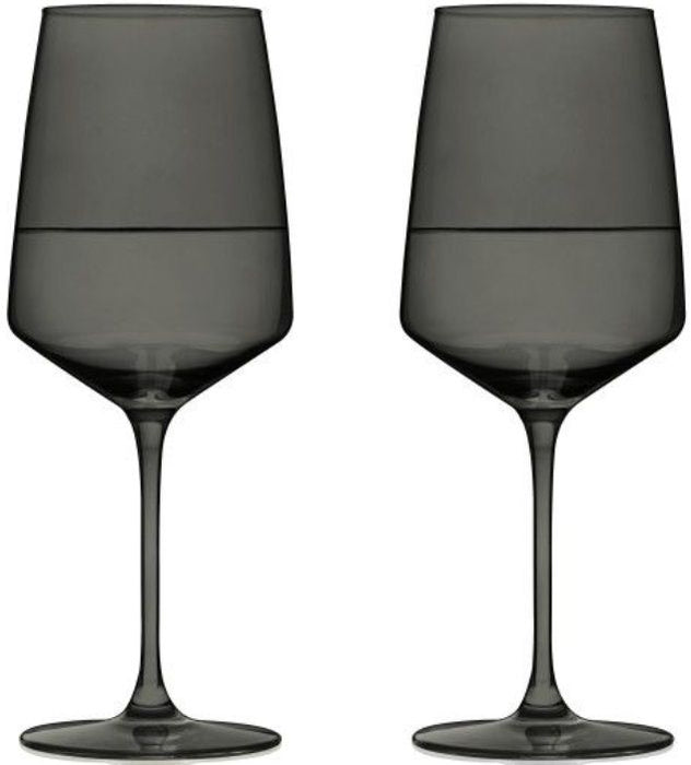 Комплект от 2 чаши за вино Viski - Nouveau, 650 ml, опушено сиво