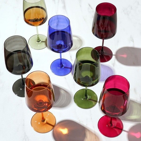 Комплект от 2 чаши за вино Viski - Nouveau, 650 ml, опушено сиво