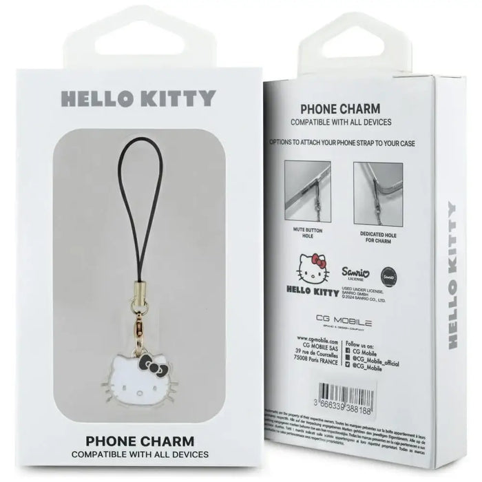 Висулка Hello Kitty Charm Kitty Head - черна