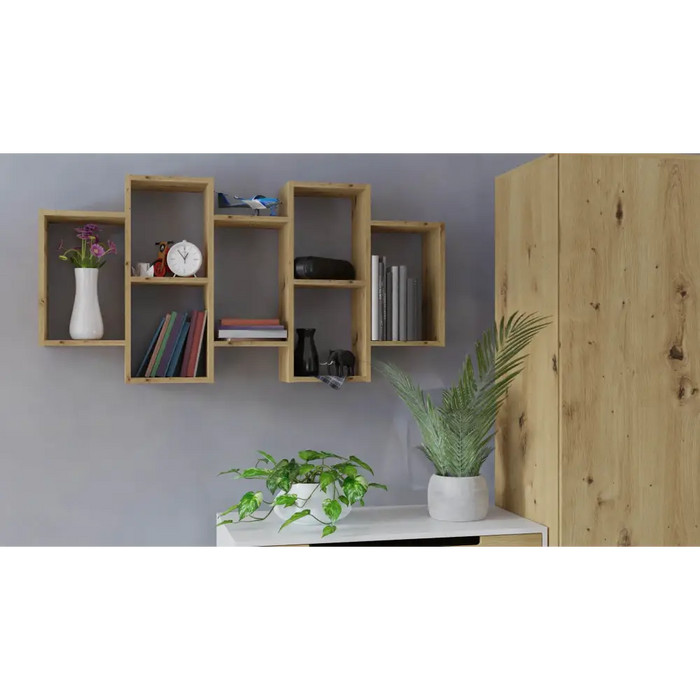 Висяща библиотека Bilbao 7.0 Стенни рафтове Oak Artisan