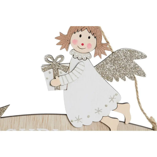 Висяща украса DKD Home Decor Бял Златен Дървен 22,5 x 0,5 x