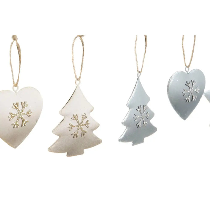 Висяща украса DKD Home Decor Бял Сив Метал 7 x 2 x 7 cm (6