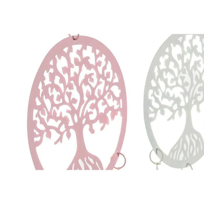 Висяща украса DKD Home Decor Дърво Бял Бежов Сив Розов 15 x