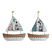 Висяща украса DKD Home Decor Платноходка Кафяв Многоцветен