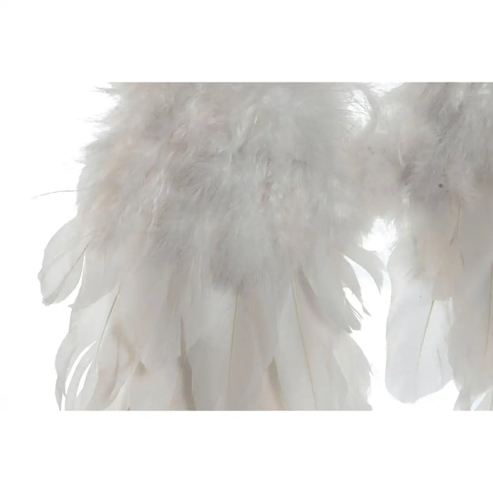 Висяща украса Home ESPRIT Бял Златен Перо 28 x 4 x 33 cm (2