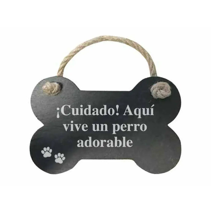 Висяща украса Magnet & Steel Cuidado aquí vive un perro