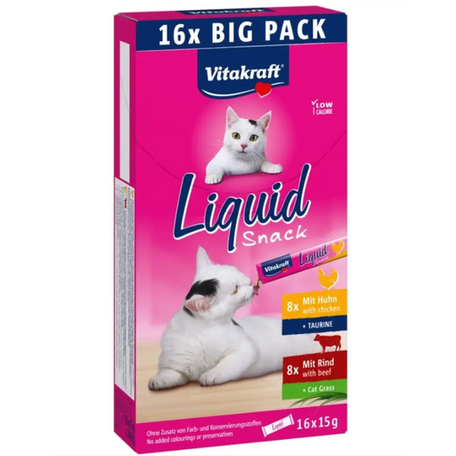VITAKRAFT Cat Liquid-Snack с телешко и пилешко - котешки