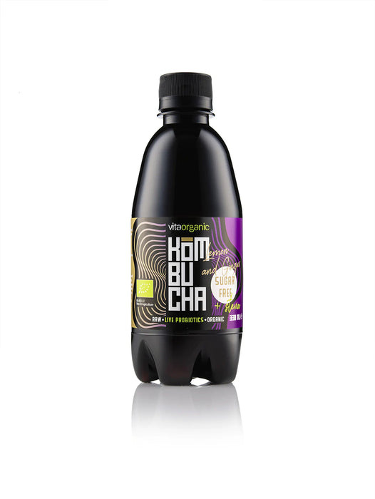 Био комбуча лимон и джинджифил с подсладител, 330 ml