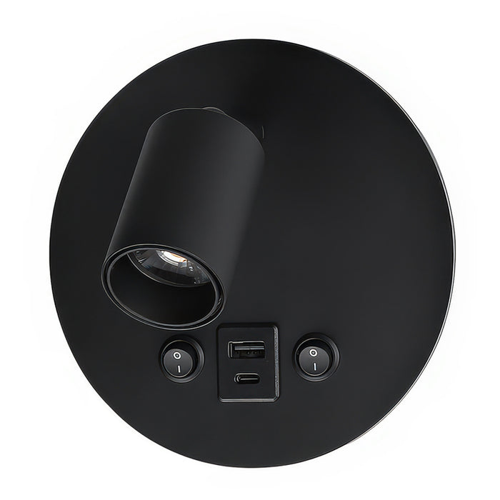 LED АПЛИК 10W 3000K 700LM USB A+C ЧЕРНА VITO FIUMICINO-C