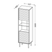 Витрина Cama CORTINA 53x40x182 черна