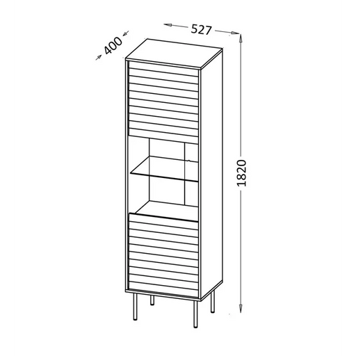Витрина Cama CORTINA 53x40x182 черна