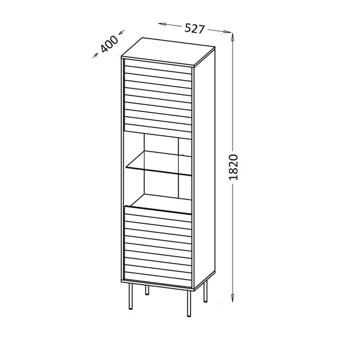 Витрина Cama CORTINA 53x40x182 черна