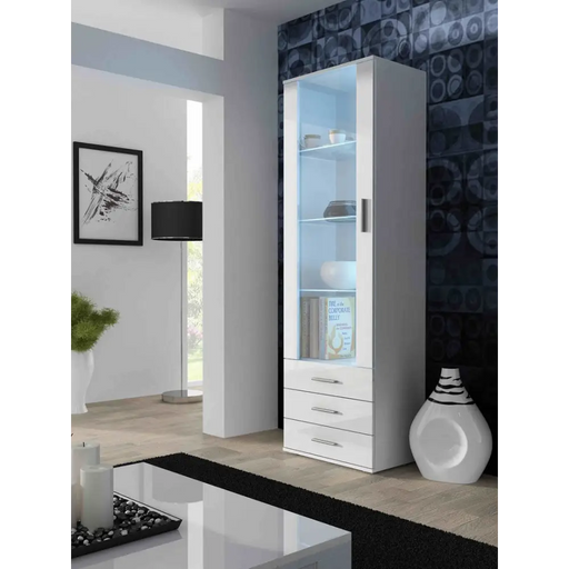 Витрина Cama SOHO S1 бяло/бял гланц
