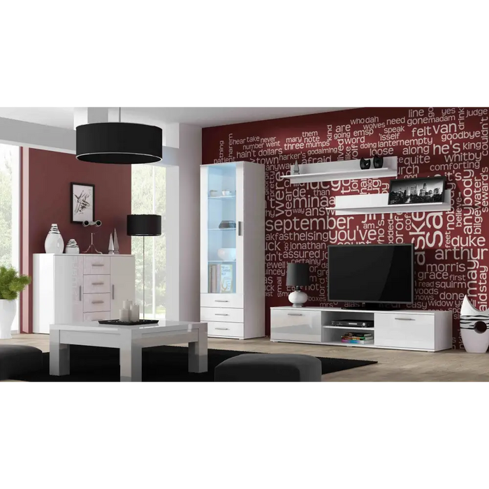 Витрина Cama SOHO S1 бяло/бял гланц