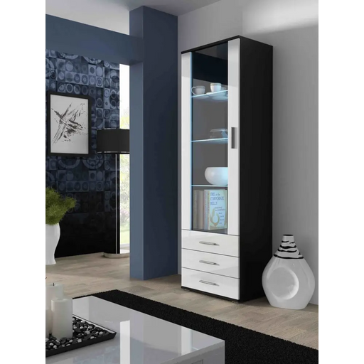 Витрина Cama SOHO S1 черен/бял гланц
