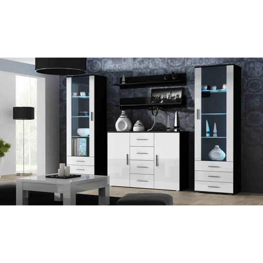 Витрина Cama SOHO S1 черен/бял гланц