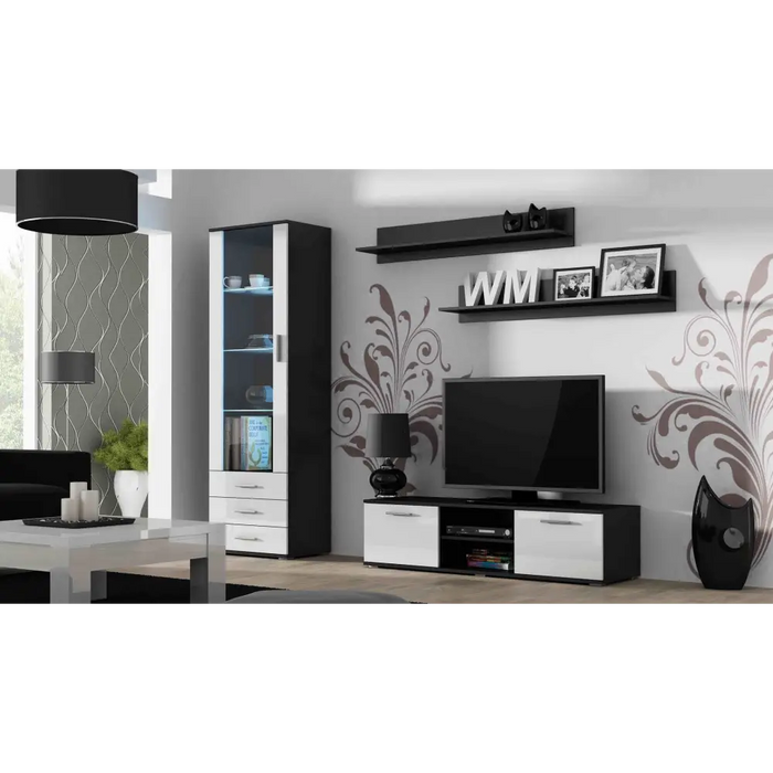 Витрина Cama SOHO S1 черен/бял гланц