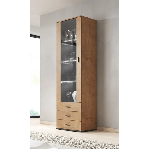 Витрина Cama SOHO S1 дъб левкас/черен