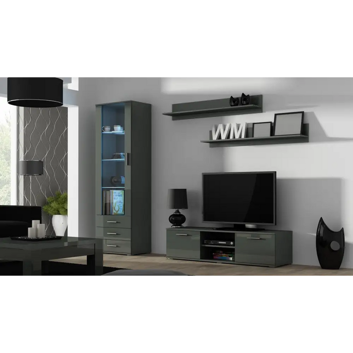 Витрина Cama SOHO S1 сив/сив гланц