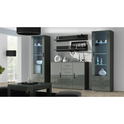 Витрина Cama SOHO S1 сив/сив гланц