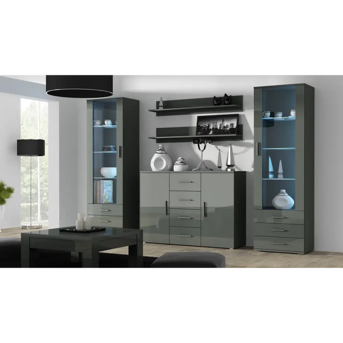 Витрина Cama SOHO S1 сив/сив гланц