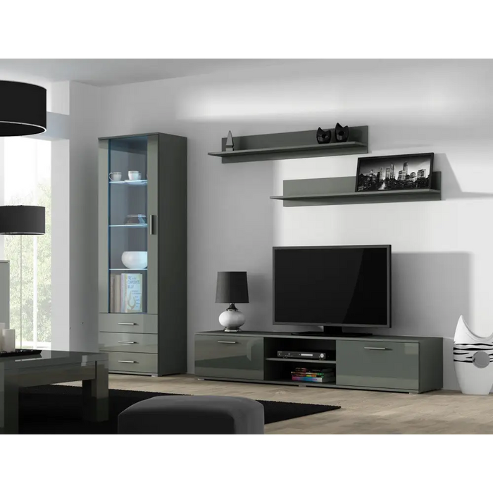 Витрина Cama SOHO S1 сив/сив гланц