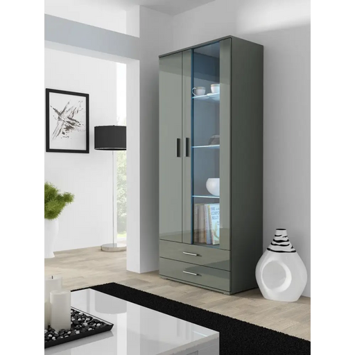 Витрина Cama SOHO S6 2D2S сив/сив гланц