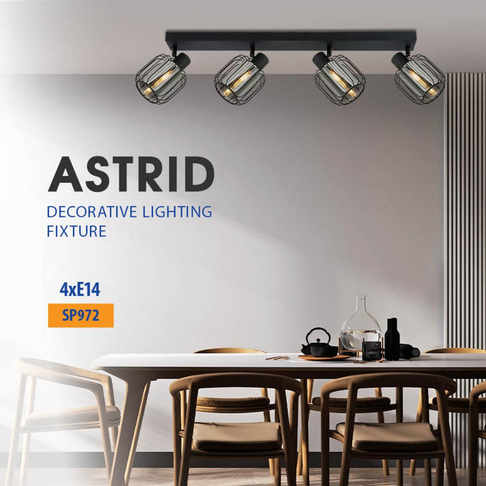 СПОТ ASTRID ТЕЛ И СТЪКЛО 4XE14