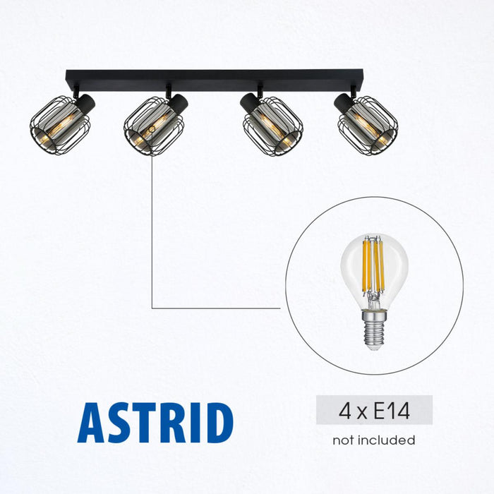 СПОТ ASTRID ТЕЛ И СТЪКЛО 4XE14