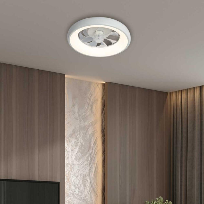LED ПЛАФОН KAI С ВЕНТИЛАТОР БЯЛ